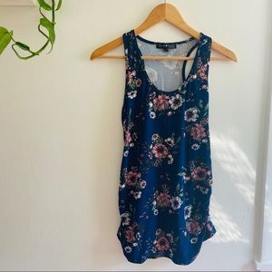 Maternity Floral Navy Blue Tank Top